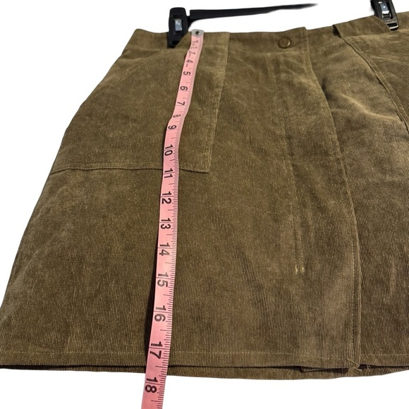 addie Corduroy Mini Skirt- Army Green- Large - Picture 3 of 11